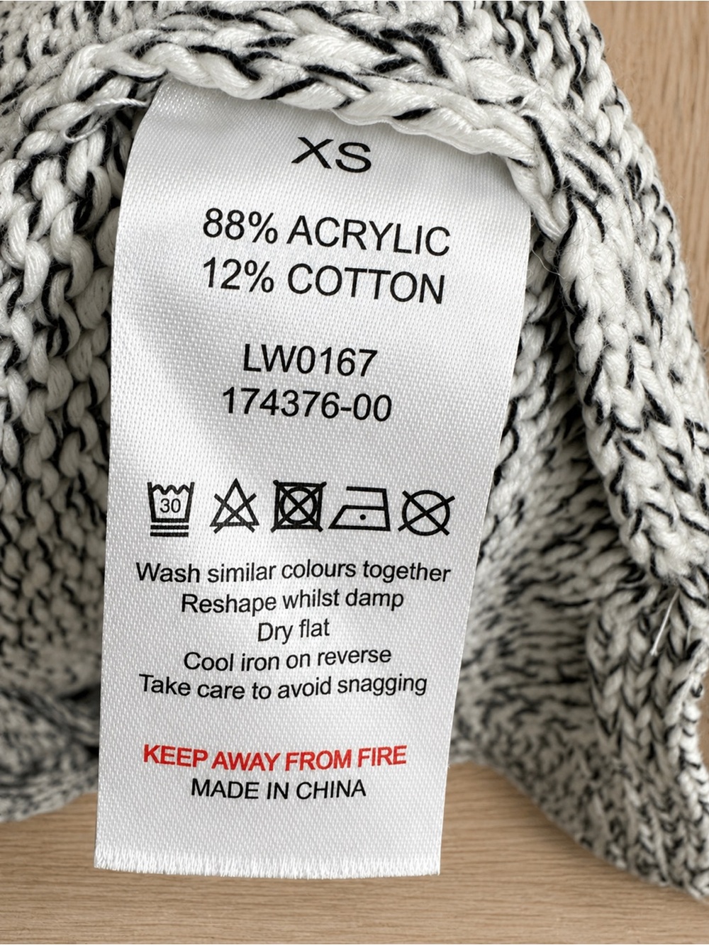 Cupcake Clothing Ltd Black & White Marled Lace-Up Back Knit Sweater XS (US 0–2) - Picture 4 of 4
